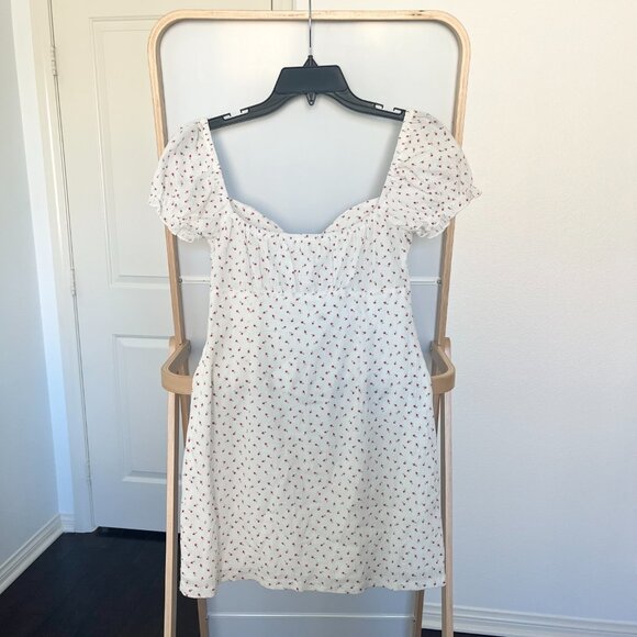 NWT PacSun LA Hearts White Floral Puff Sleeve Mini Dress Size XS - Picture 4 of 6